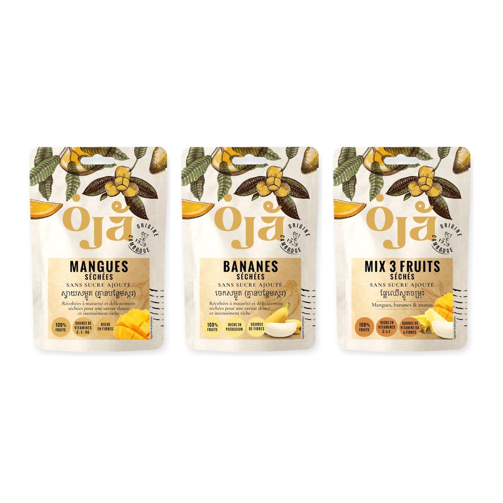Pack Sans sucre ajouté OJA, 3 sachets de 100 g